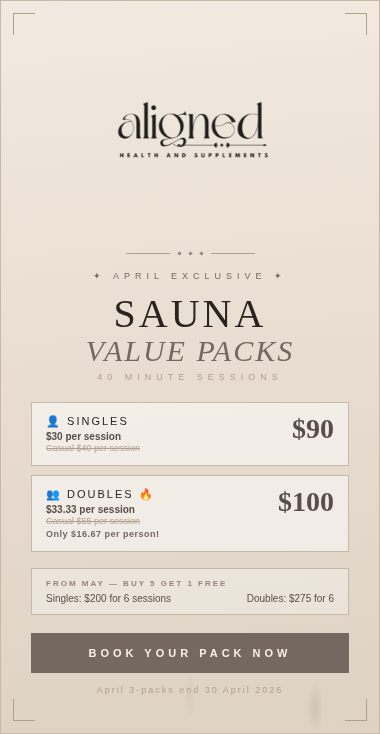Infrared Sauna Session - Glenmore Park ( Temporarily Unavailable - We are Upgrading)