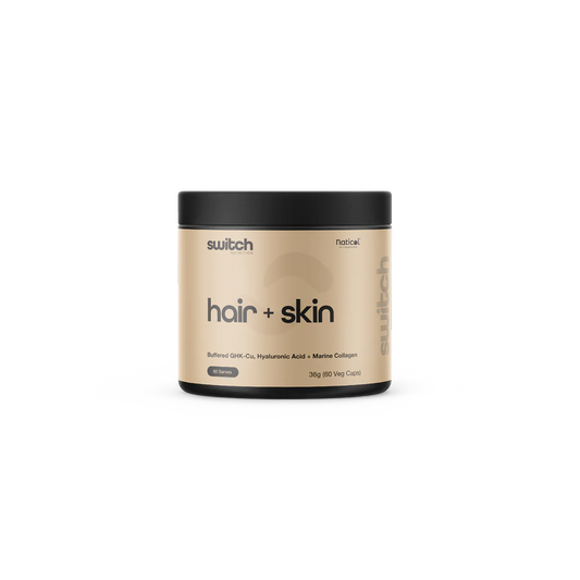 Hair + Skin GHK-Cu, Hyaluronic Acid Marine Collagen 60 Caps